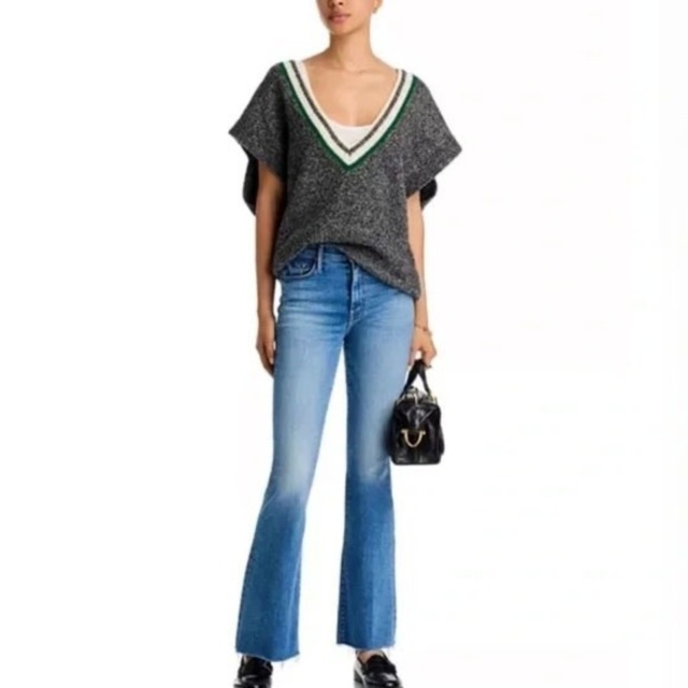 Mother Women Blue Denim Jeans‎ Size 28 Medium Wash Raw Hem Flare Bootcut - Picture 2 of 13